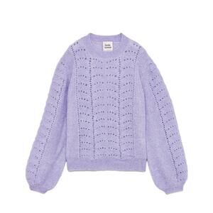 Aritzia Little Moon Purple Gardenia Pointelle Mohair Crewneck Sweater Size XXS